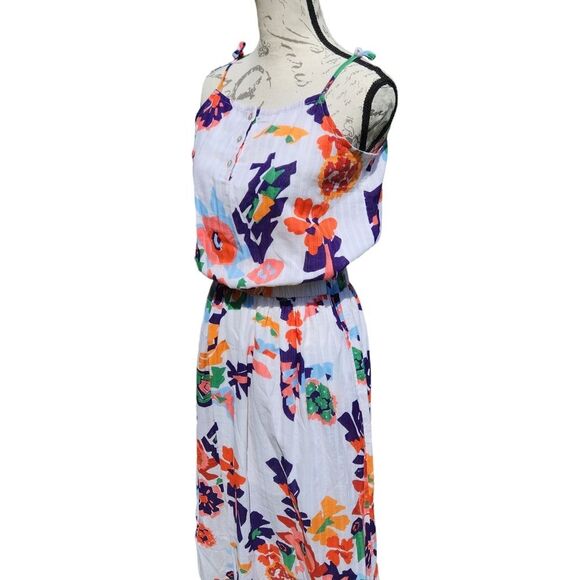 Banjanan NWT Greta Dress White‎ Floral Maxi Boho Size Large fits Medium - Picture 2 of 9